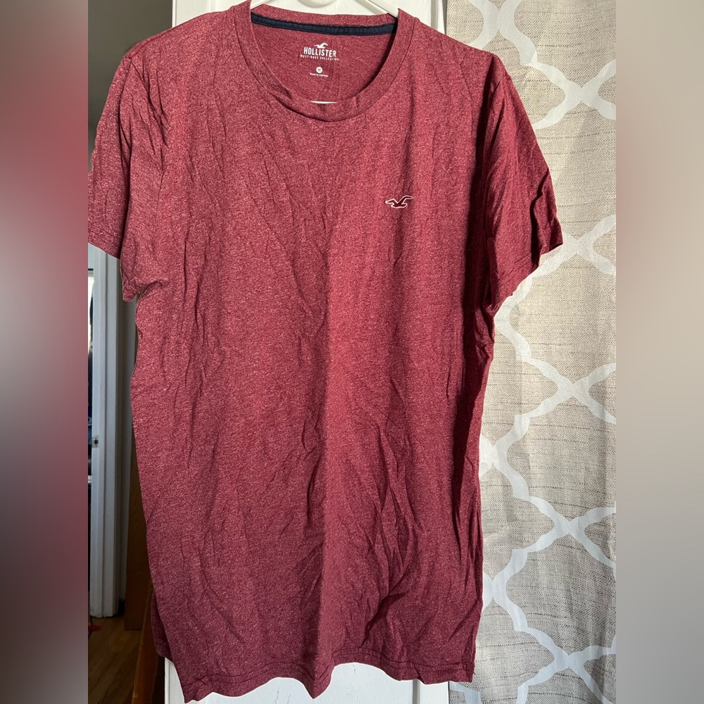 Hollister Red Short Sleeve Tee Soft Cotton Blend Size M